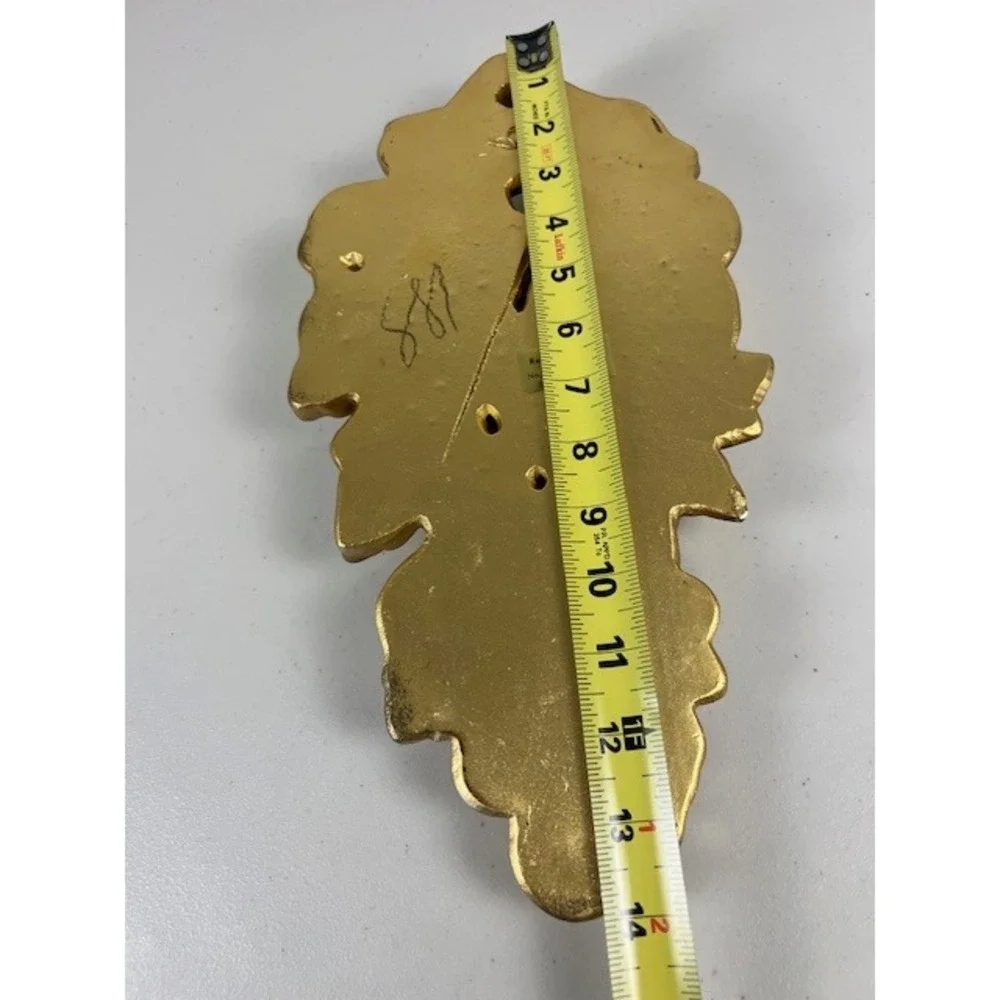 Vintage Roman Art Co Gold Fruit Wall‎ Chalkware Resin Plaque Mid Century 14 Inch